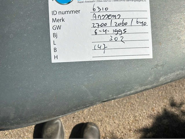 1995 anssems a-s2700-3015mg aanhangwagen - afbeelding 10 van  18