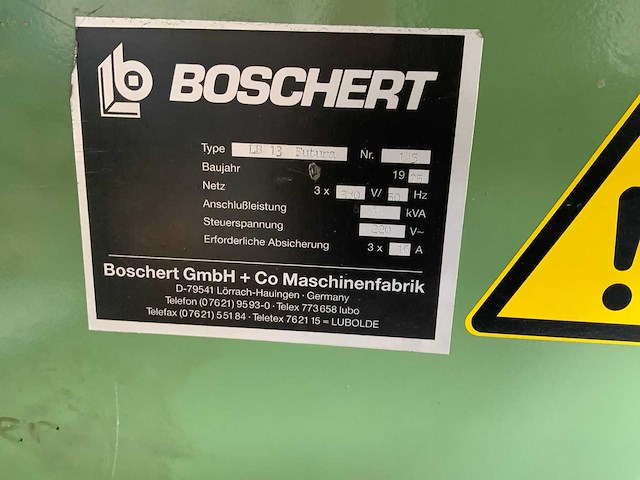 1995 boschert lb 13 futura hydraulische uithoekmachine plus pons index kop - afbeelding 8 van  8