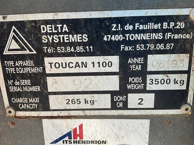 1995 delta systems toucan 1100 hoogwerker - afbeelding 12 van  15
