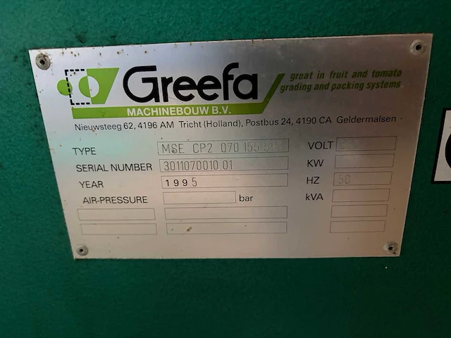 1995 greefa mse2000 paprika sorteermachine - afbeelding 54 van  58