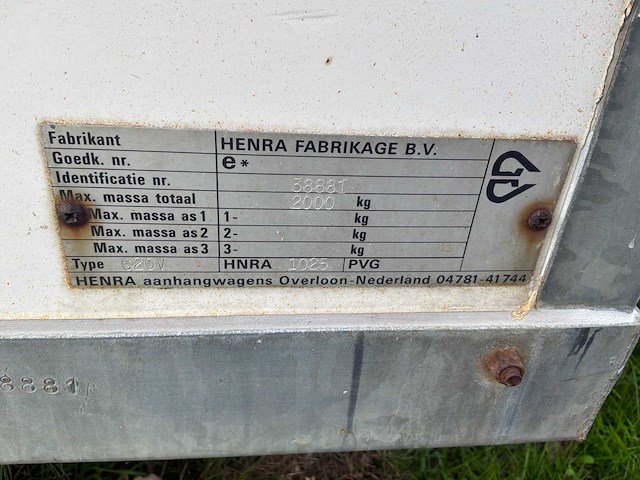 1995 henra g20v2 aanhangwagen - afbeelding 3 van  14