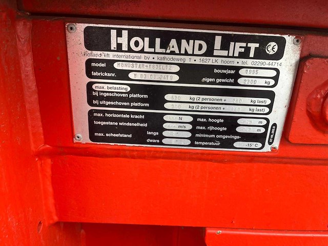 1995 holland lift monostar-y83el12 hoogwerker - afbeelding 28 van  28