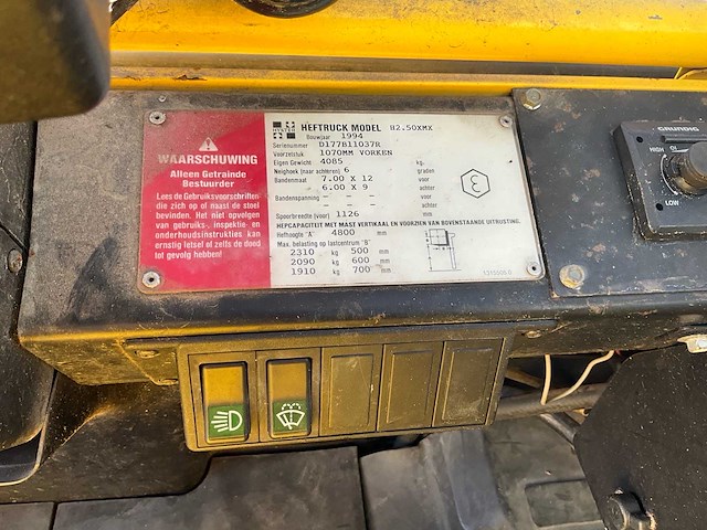 1995 hyster h2.50xmx vorkheftruck - afbeelding 9 van  20