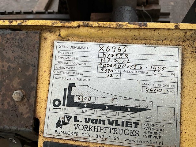 1995 hyster x6965 vorkheftruck - afbeelding 22 van  30