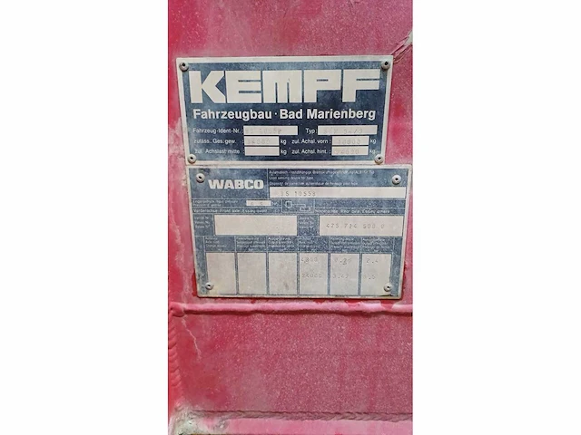 1995 kempf skm 34/3 3-assige kipperoplegger – 28 m³ – 34.000 kg - afbeelding 5 van  5