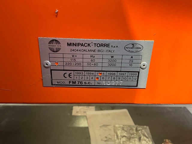 1995 minipack torré fm76 sealmachine - afbeelding 5 van  7