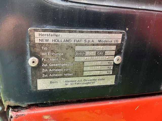 1995 new holland 65-94 fiat tweewielaangedreven landbouwtractor - afbeelding 15 van  34