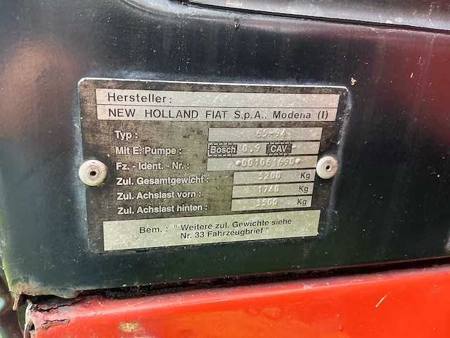 1995 new holland 65-94 fiat tweewielaangedreven landbouwtractor - afbeelding 15 van  31