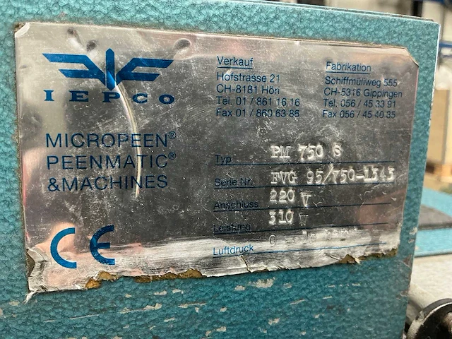 1995 peenmatic micro750s straalkast - afbeelding 8 van  8