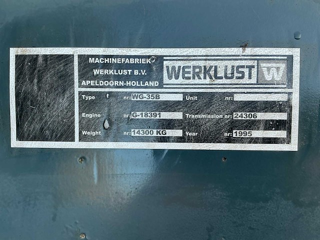 1995 werklust wg35b shovel - afbeelding 35 van  40