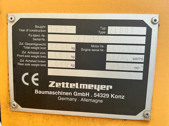 1995 zettelmeyer zl 802 shovel - afbeelding 47 van  51
