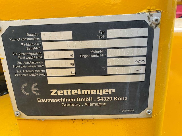 1995 zettelmeyer zl602sl shovel - afbeelding 16 van  24