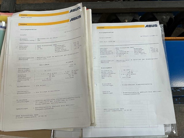 1996 abus 5.000 kg x 10,16 m bovenloopkraan - afbeelding 19 van  24