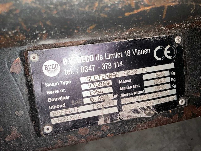 1996 beco slotenbak sb2011 graafbak / kantelbak - afbeelding 7 van  7
