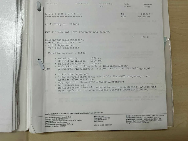 1996 bütfering eco 2kc e1100 breedbandschuurmachine - afbeelding 27 van  36