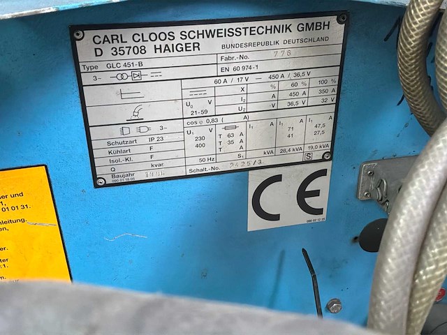 1996 cloos glc 451-b mig lasapparaat - afbeelding 7 van  15