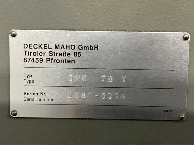 1996 deckel maho dmc70v 3-assig cnc verticaal bewerkingscentrum - afbeelding 31 van  37