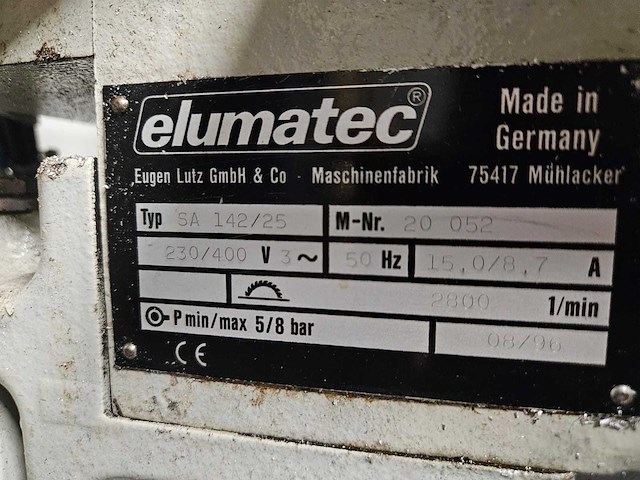 1996 elumatec sa 142/25 automatische aluminium afkortzaag - afbeelding 6 van  6
