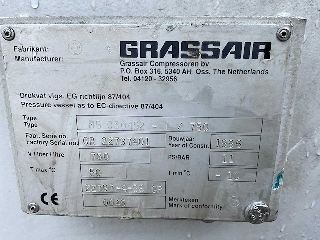 1996 grassair mb030492 buffertank - afbeelding 2 van  10