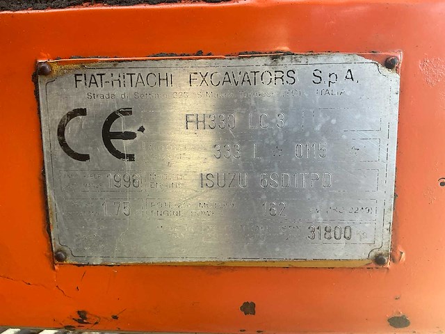 1996 hitachi fh330lc3 rupsgraafmachine - afbeelding 8 van  11