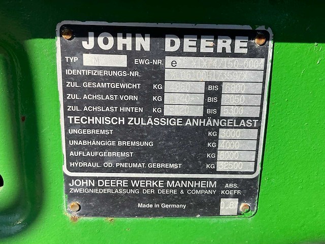 1996 john deere 6100 tweewielaangedreven landbouwtractor - afbeelding 19 van  26