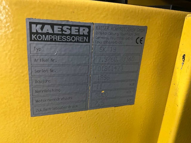1996 kaeser sk19 schroefcompressor - afbeelding 5 van  7