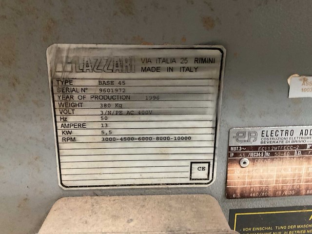 1996 lazzari base 45 hout freesmachine - afbeelding 8 van  8