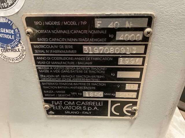 1996 om e40n vorkheftruck - afbeelding 5 van  19