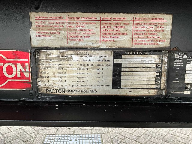 1996 pacton ths232 oplegger - afbeelding 13 van  21