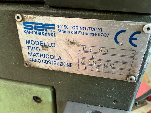 1996 saf curvatrici cs 60 h hydraulische profielwals - afbeelding 8 van  18