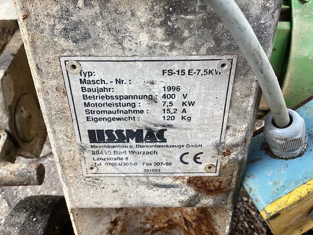 1996 ussmax fs-15 e elektrische vloerzaag - afbeelding 7 van  8
