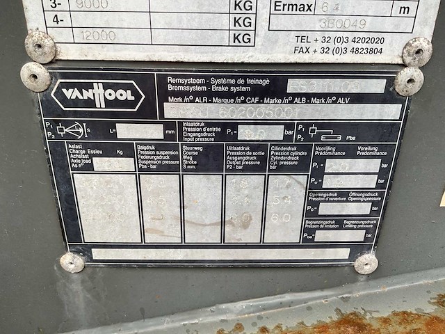1997 - van hool - 3b0049 - 30ft container trailer - afbeelding 3 van  8