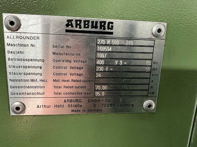 1997 arburg 270 m 500 schakel- en besturingskast (2x) - afbeelding 12 van  13