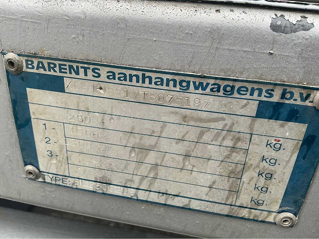 1997 barents bl 2500 2ds aanhangwagen - afbeelding 9 van  9