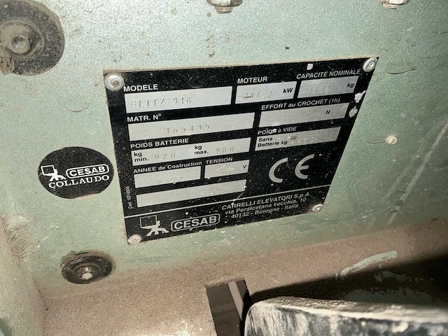 1997 cesab blitz 316 vorkheftruck - afbeelding 20 van  20