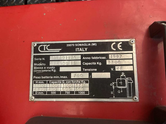 1997 ctc mikado13 vorkheftruck - afbeelding 7 van  9