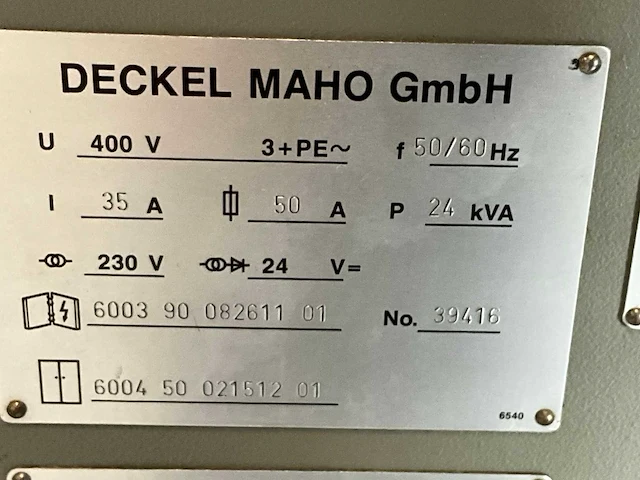 1997 deckel maho gmbh dmc-63v cnc universele bewerkingscentra - afbeelding 11 van  20