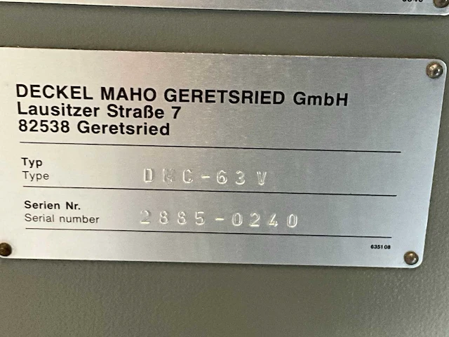 1997 deckel maho gmbh dmc-63v cnc universele bewerkingscentra - afbeelding 13 van  20