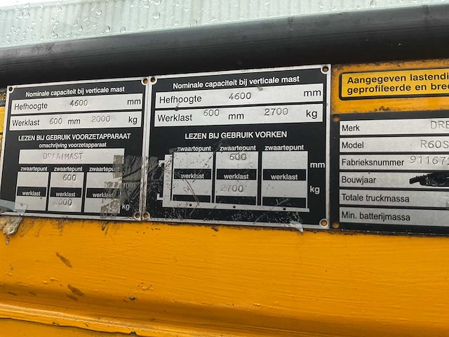 1997 drexel r60sl-dc vorkheftruck - afbeelding 9 van  16