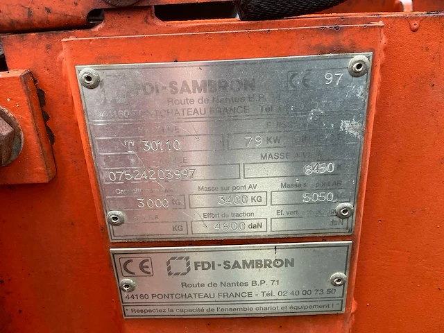 1997 fdi-sambron t30110 4x4 verreiker – 3000kg – 11 m hefhoogte - afbeelding 30 van  36