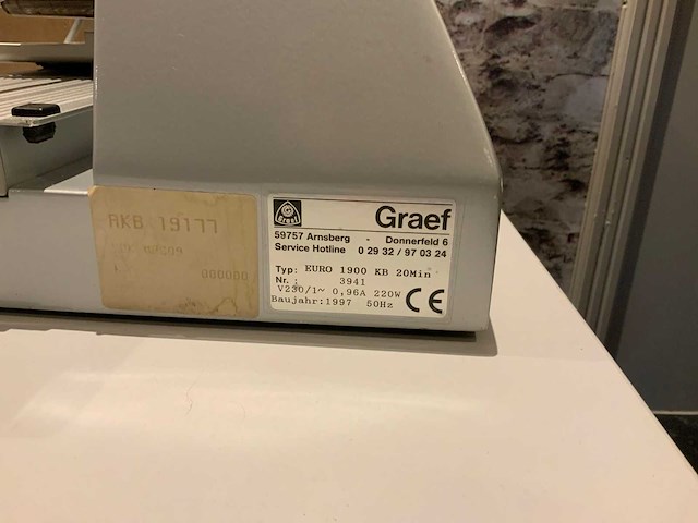 1997 graef euro 1900kb 20min snijmachine - afbeelding 4 van  4