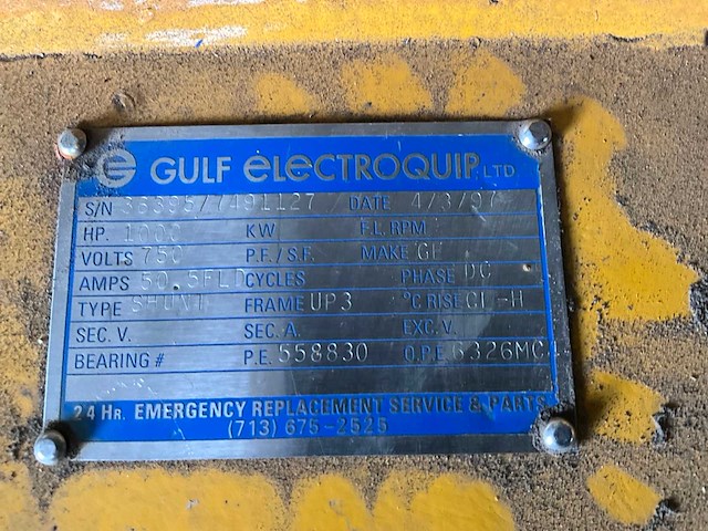 1997 gulf electroquip shunt 1000 pk gelijkstroommotor elektromotor - afbeelding 5 van  7