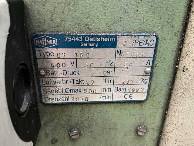 1997 häffner us161 afkortcirkelzaagmachine onderloop - afbeelding 5 van  5