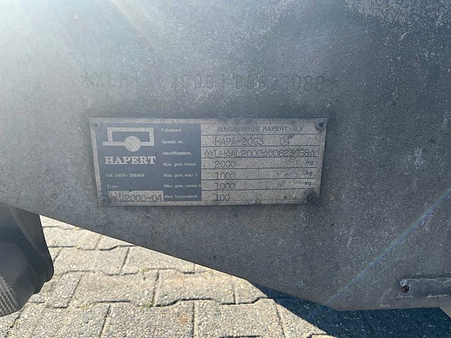 1997 hapert al hapa-2063 aanhangwagen - afbeelding 5 van  5