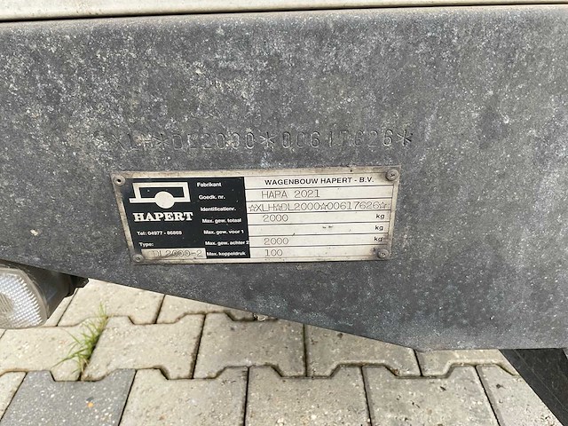 1997 hapert dl2000-02 tandemasser aanhangwagen - afbeelding 7 van  13