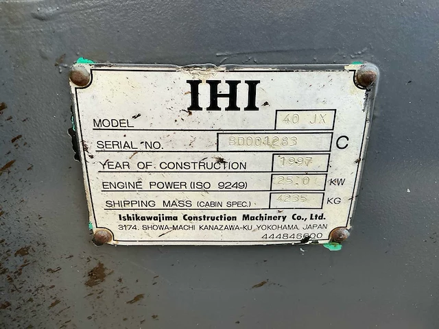 1997 ihi 40 jx minigraafmachine - afbeelding 27 van  33