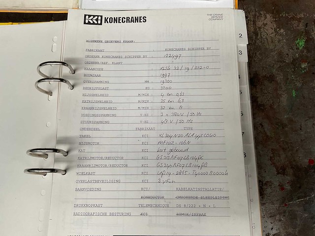 1997 kone cranes xlsk32/19/222-0 bovenloophalkraan - afbeelding 8 van  9