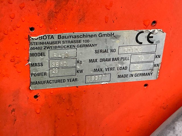 1997 kubota r420 shovel - afbeelding 17 van  24
