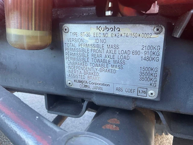 1997 kubota st-30 smalspoor- en compacttractor - afbeelding 17 van  24
