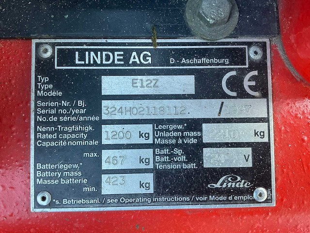 1997 linde e127 vorkheftruck - afbeelding 9 van  17